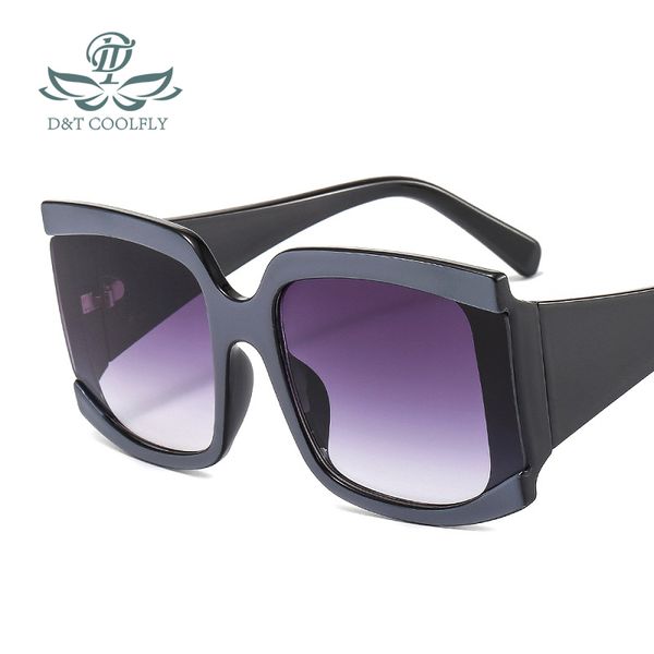 

d & t 2021 new fashion square sunglasses men cat eye pc gradients lens leopard brand designer goggle trend sunglasses uv400, Silver