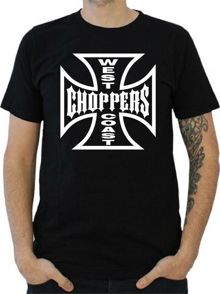 

mens t-shirt west coast choppers, White;black