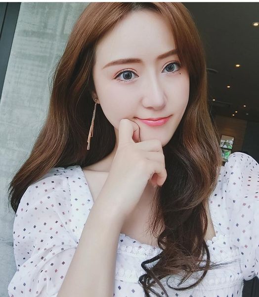 

dangle & chandelier 8 cm pendant tassel drop earrings for women fashion titanium steel rose gold color triangle statement, Silver