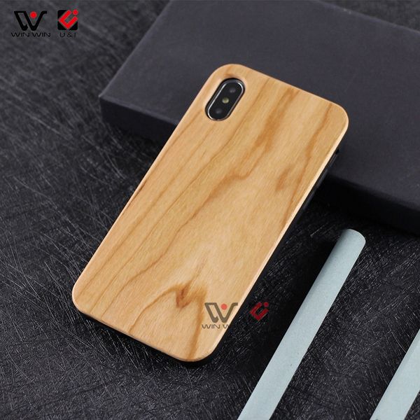 Disponibile Custodie per telefoni Nuovo stile personalizzato Vero legno + TPU morbido antiurto per Iphone 7 8 PLUS Cover per cellulare in legno inciso per Iphone 11 12