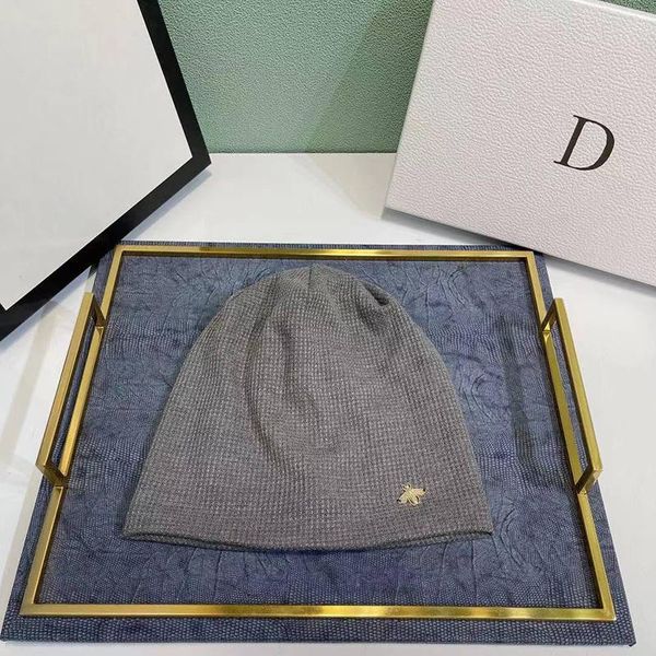 

beanies female soft hats with bee accessories solid color knitted woman's fashion skullies caps bonnet