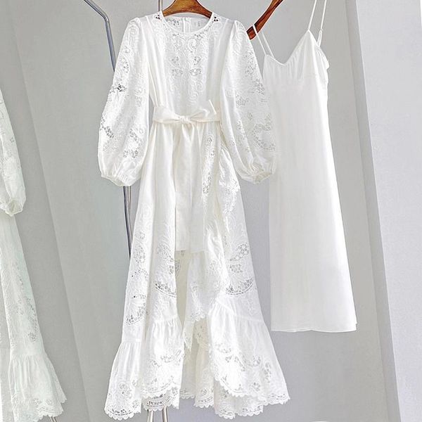 

casual dresses women 100% cotton embroidery cutout wedding party dress, Black;gray