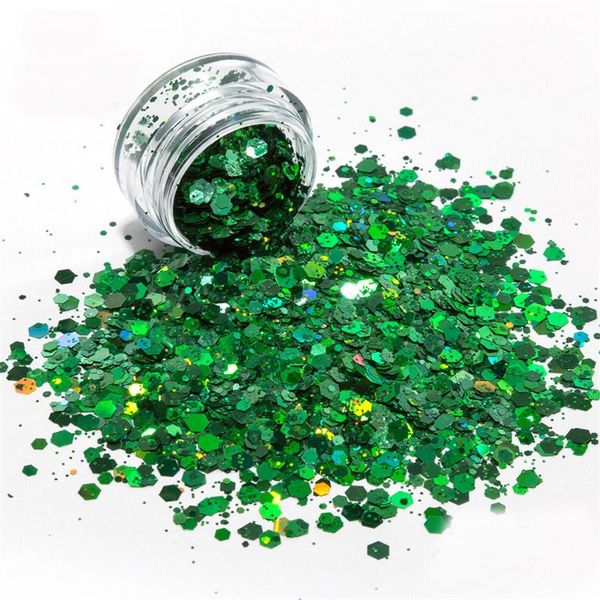 

nail glitter 24 colors laser chunky dust for face eye makeup mixed hexagon shaped powder women nails art diy body decorations, Silver;gold