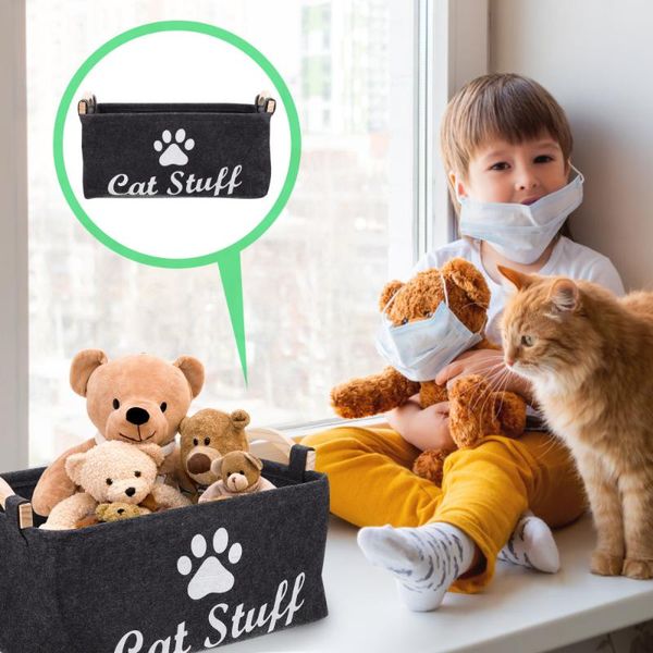 

dog apparel pet cat storage basket organizer bin for toys blankets leashes food