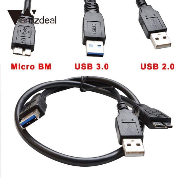 

hubs amzdeal usb3.0 double dual usb mobile hard disk connector hdd data wire cable cord