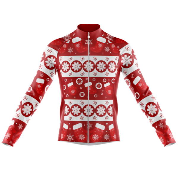 

christmas men's cycling jersey autumn snowflake print long sleeve red riding wear,tyz363-02 racing jackets, Black;red