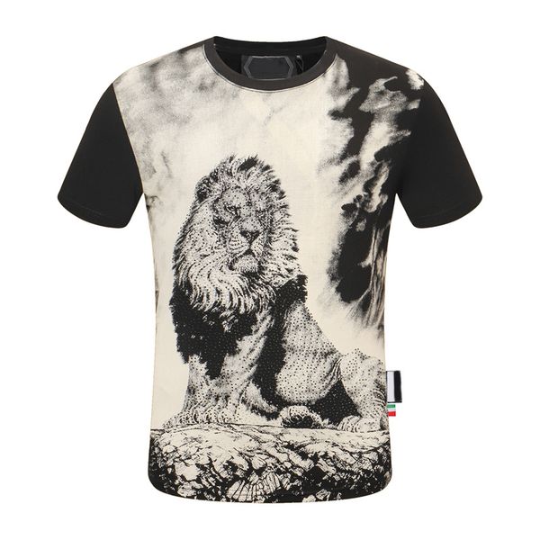 

2021 summer plain men's t-shirts cotton women clothes funny short sleeve o neck tees printing phillip t-shirts pp size :m--xl-xxl-xxxl, White;black
