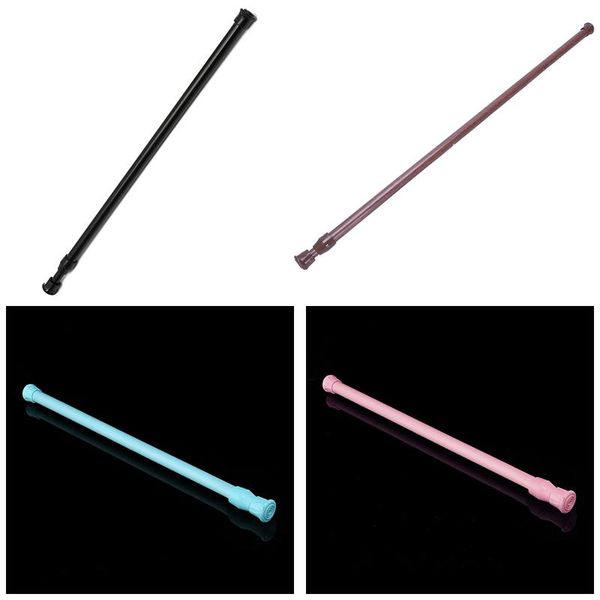 

shower curtains extendable spring loaded net voile tension curtain rail pole rods,55~90cm,wood color