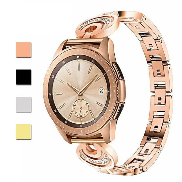

watch bands women bling diamond strap metal wristband for samsung galaxy active / sm-r810 42mm stainless steel band, Black;brown