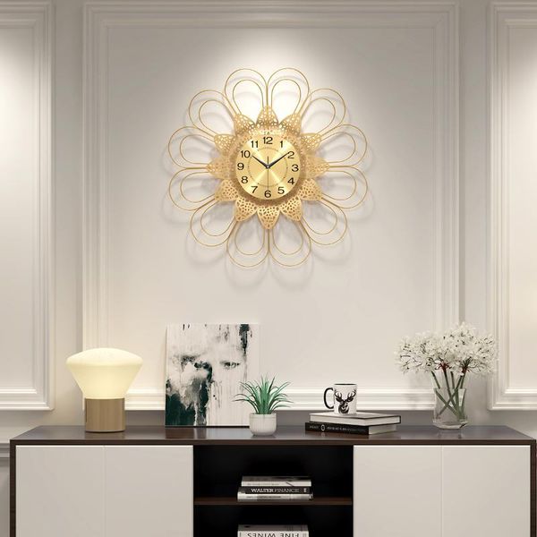

wall clocks 3d luxury large metal clock modern design minimalist style decoration big watch home decor bar cafe room