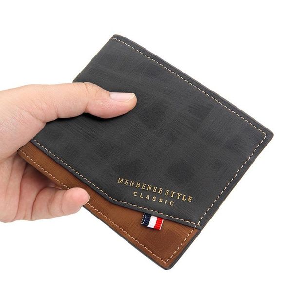 

wallets 2021 men short wallet leather coin pocket zipper real men's with male purse cartera, Red;black