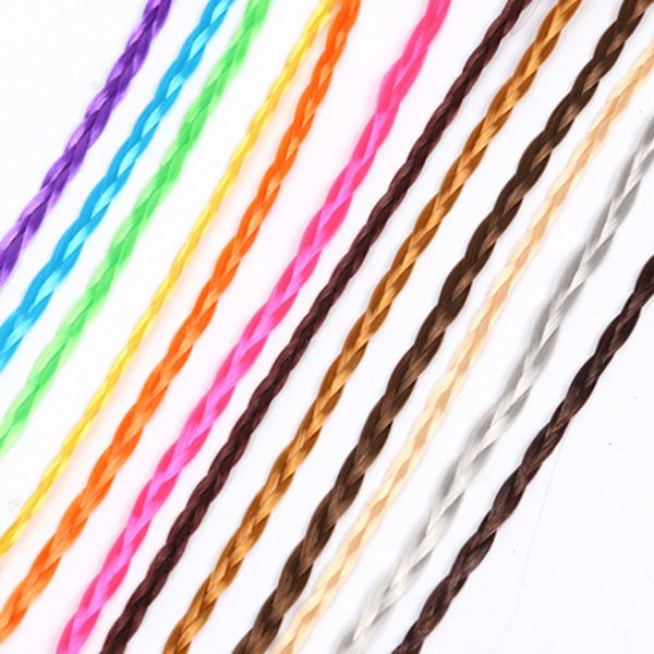 

color cos show stage wig female children's mini clip twist braid, Black