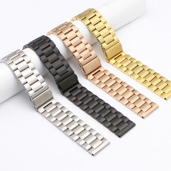 

watch bands 16mm 18mm 20mm 22mm 24mm universal stainless steel watchband metal solid strap band bracelet for samsung huawei huami gold rose, Black;brown