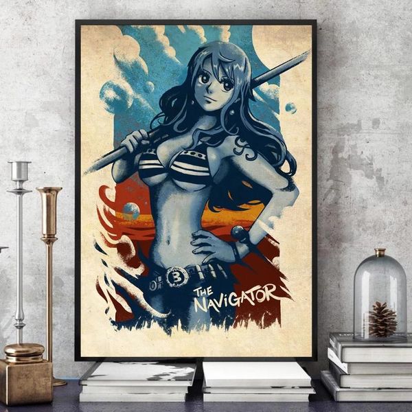 

paintings modern home decor one piece japanese anime canvas wall art hd printed nami posters modular pictures for bedroom frame