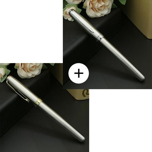

2pcs black metal pen stationery office supplies business gifts signed advertising wholesale ballpoint pens, Blue;orange