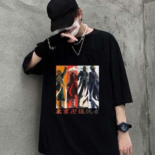 

men's t-shirts tokyo revengers anime women and man t-shirt cool tee, White;black