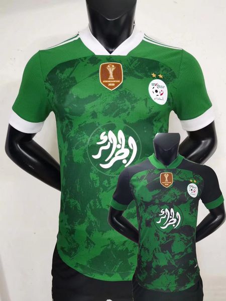 

2021 2022 algeria player version soccer jerseys national team feghouli mahrez bounedjah belaili 21 22 special edition football shirt, Black;yellow