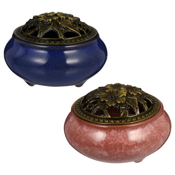 

fragrance lamps 2pcs simple aroma burner decoration ceramic incense furnace
