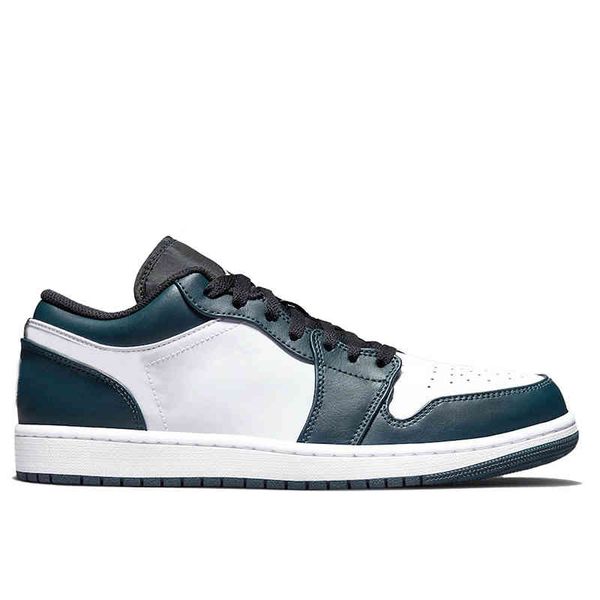 

men women basketball shoes jumpman 1 1s low dark teal sneakers original box, Black