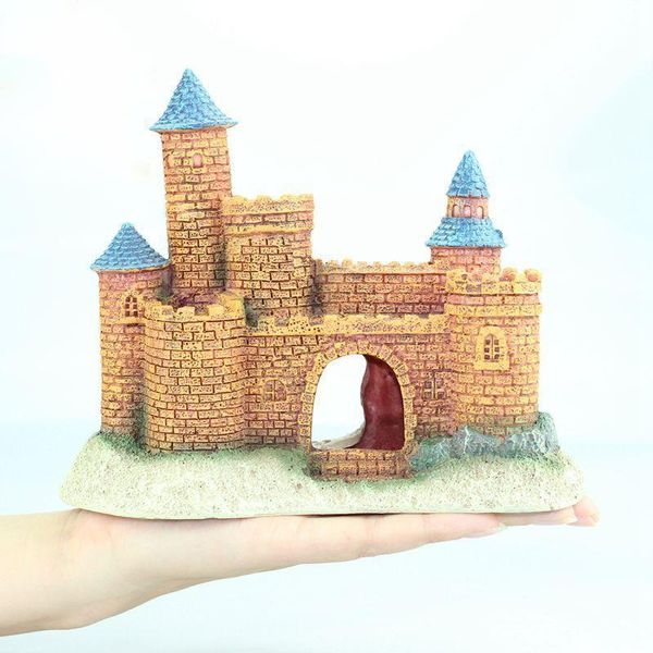 

decorations fish tank decoration retro aquarium castle synthetic resin building cave landscaping ornamental accessories