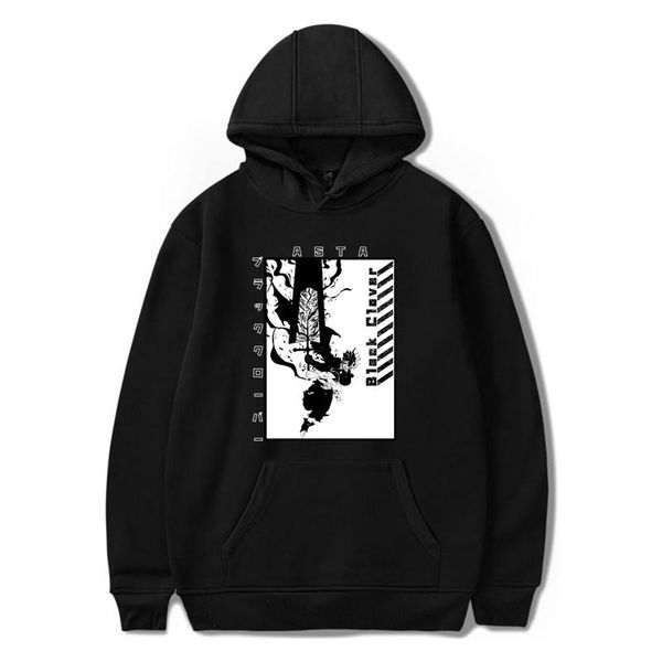 

men's hoodies & sweatshirts anime japanese manga asta black clover sweatshirt men women cool oversized casual hip hop hoody streetwea