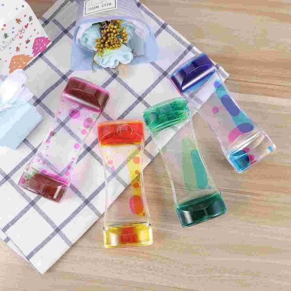 

other clocks & accessories 4pcs double colors oil hourglass liquid motion bubble timer with pretty waist desk decor birthday gift children (