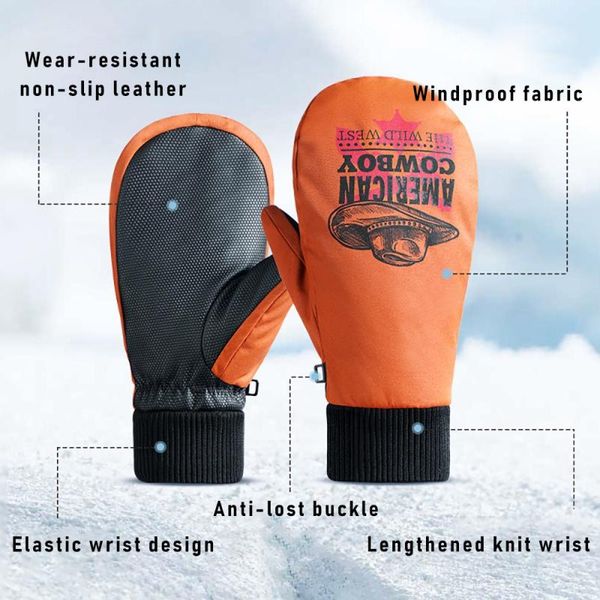 

ski gloves snow winter cycling ultralight waterproof warm outdoor sports proof full leather palm mittens