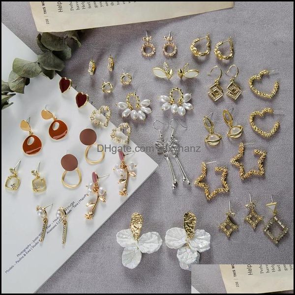 

& chandelier jewelry925 needles earrings fashion mti style wholesale temperament simple dangle long section thin face earring drop delivery, Silver