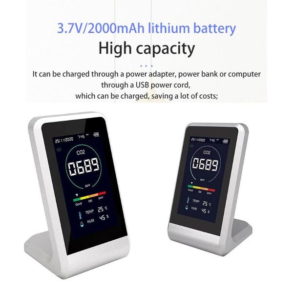 

gas analyzers k1ka carbon dioxide co2 detector monitor meter tester sensor temperature humidity semiconductor/infrared air quality