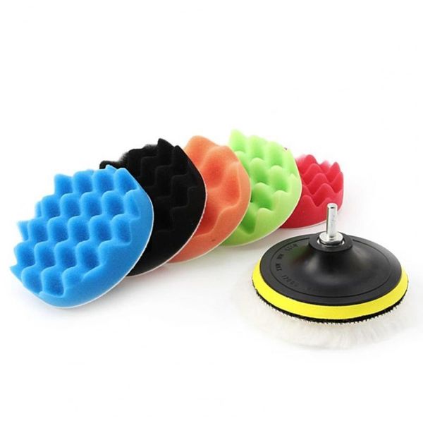 

car sponge 7 piece beauty waxing set automotive polishing tools disc wheel wool pad 3/4/5/6/ inch