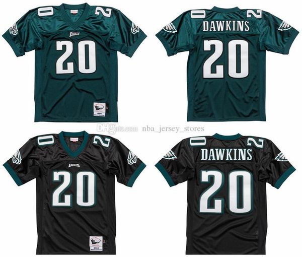 

stitched football jersey 20 brian dawkins 1996 mitchell & ness retro rugby jerseys, Black;red