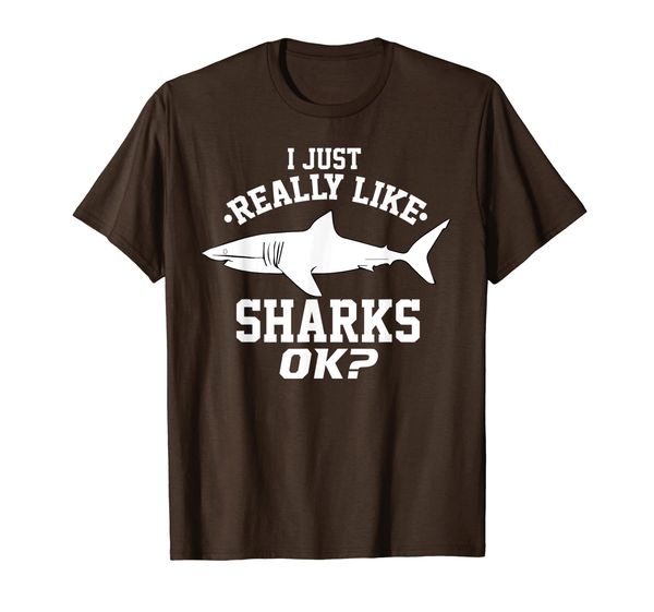 

cool i just really like sharks, ok shirt party week gift, White;black