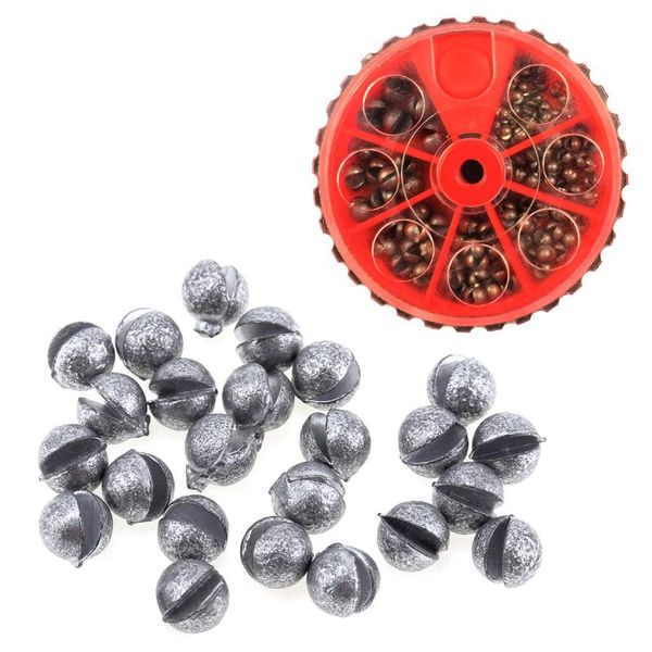

fishing accessories 206pcs/box 7 size round split s lead weight drop sinker with 0.2g / 0.28g/ 0.38g 0.5g 0.8g 1.6g 2g