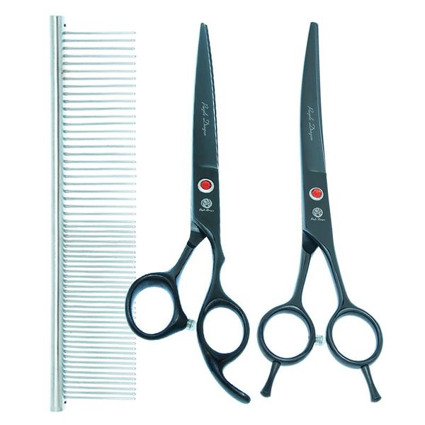 

hair scissors purple dragon 7 inch dog grooming japan 440c curved cutting shears pet thinning trimming tijeras animal trimmer b0028b