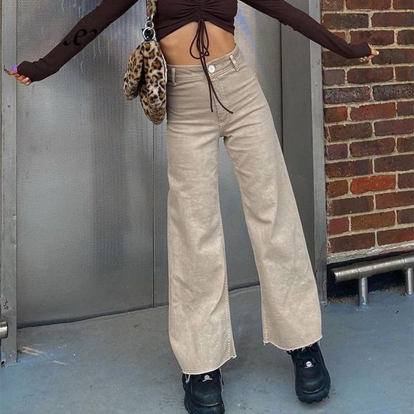 

women's jeans fashion loose for women high waist wide leg slim retro pants casual comfort denim street girl straight, Blue