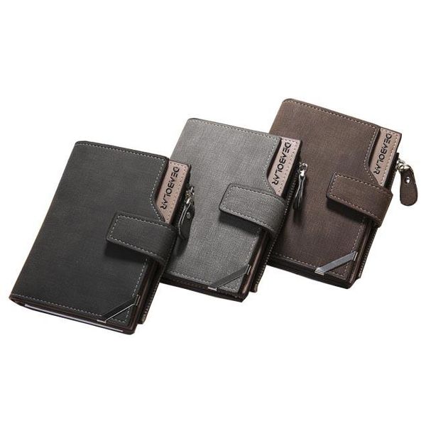 

wallets men retro wallet pu leather male purse fashion deabolar man clutch moneybag cards id holder coin purses burse, Red;black