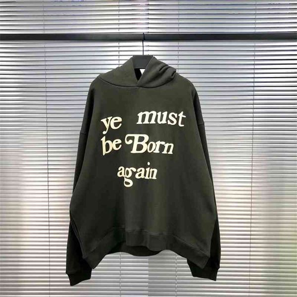

men's hoodies & sweatshirts kanye west cpfm hoodie winter hood cotton 3d foam printing ye shall be born again kanye pullover men, Black