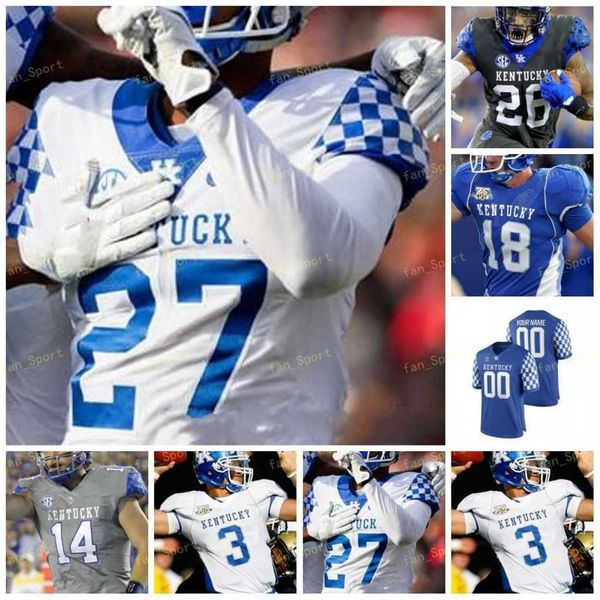

2022 kentucky wildcats football jersey ncaa college 6 josh ali 1 lynn bowden 26 benjamin snell 41 josh allen 19 akeem hayes 20 kavosiey smok, Black