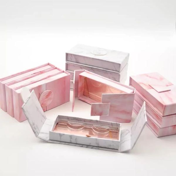 

wholesale eyelash packaging box lash boxes custom logo faux cils 25mm mink eyelashes magnetic marble case bulk vendors false
