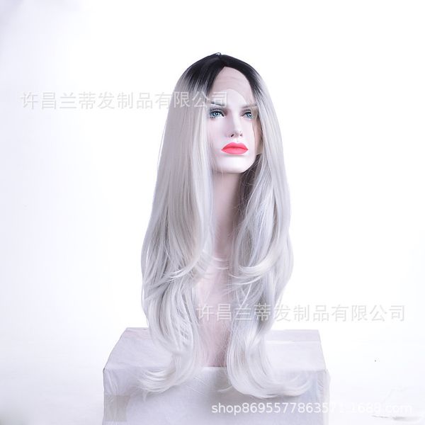 

lace women's front wig dyed chemical fiber headgear, Black