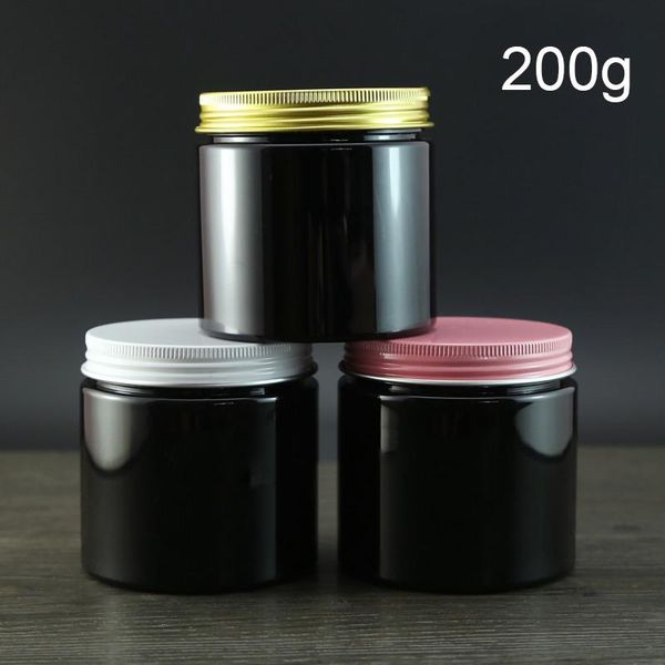 

storage bottles & jars 200g empty plastic jar black cosmetic container body lotion packaging refillable makeup cream spice candy coffee bott