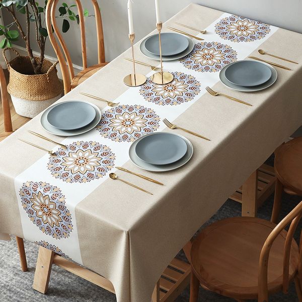 

nordic table cloth waterproof, oil proof and wash pvc net red