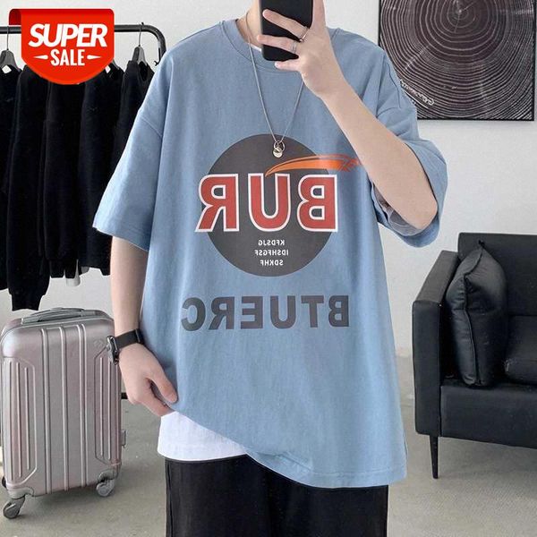 

english printed short-sleeved shirt men's loose half-sleeved t-shirt #im2z, White;black