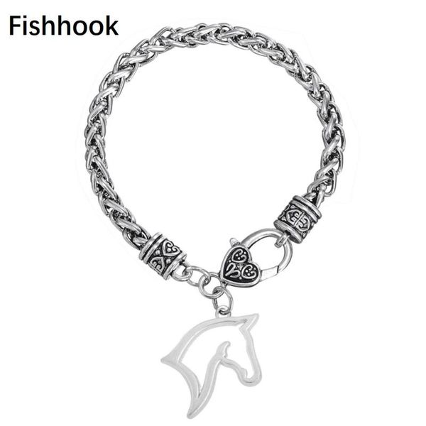 

charm bracelets fishhook ol style silver color plated horse head bracelet trendy animal jewelry zinc alloy high gift, Golden;silver