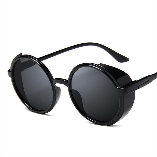 

lady retro round punk pink lens sunglasses men women vintage mirror tinted color, White;black