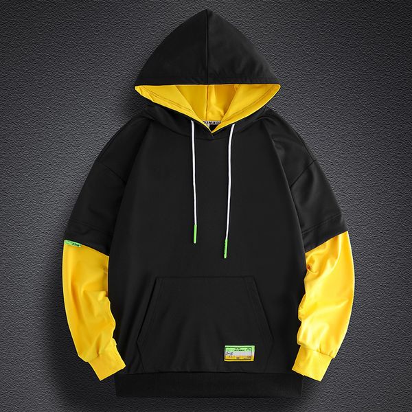 

and women's 2021 autumn men's trend pullover men's hooded casual cloth, Black