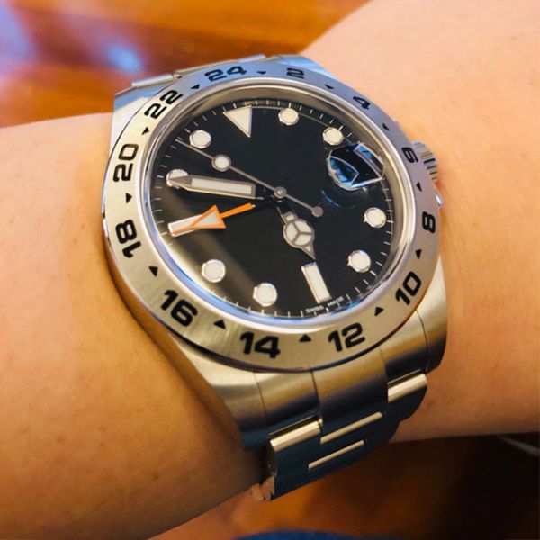 

42mm luxury watch black/white dial ii wristwatch format automatic mechanical watches exp series sapphire mirror rls, Slivery;brown