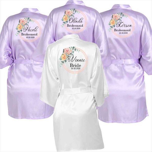 

flower girl friends kimono womens sleepwears robe bathrobe silk wedding robes nightwear satin hen party, Black;red