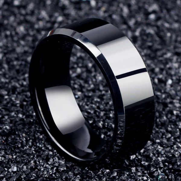 

fashion charm jewelry ring men stainless steel black rings for women, Silver