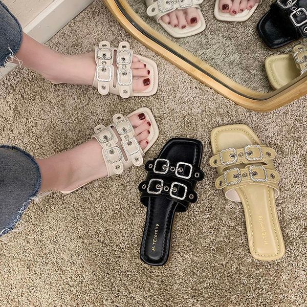 

slippers slipper female flat garden soft summer footwear women shoes slides 2021 for women's sandals a251, Black